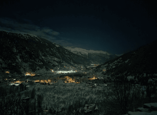 Nighttime Mountain Village